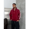YARIM FERMUAR NK FUL BİYELİ OVERSİZE SWEAT KIRMIZI