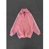 YARIM FERMUAR NK FUL BİYELİ OVERSİZE SWEAT PEMBE