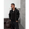 YARIM FERMUAR NK FUL BİYELİ OVERSİZE SWEAT SİYAH