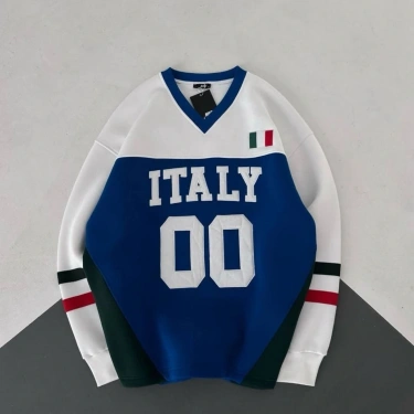 00 ITL Şardonlu Unisex Sweatshirt