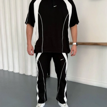 Parçalı NK Unisex Eşofman Takımı -Siyah