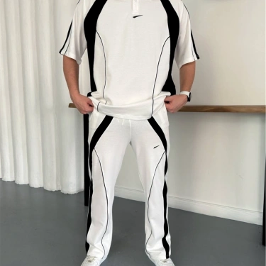 Parçalı NK Unisex Eşofman Takımı -Beyaz