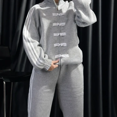 ADD Şardonlu Unisex Eşofman Takımı-GRİ