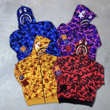 BapeShark Unisex Hırka-Kırmızı