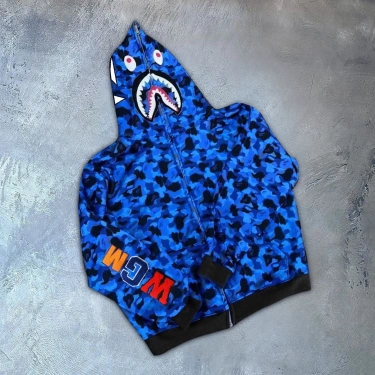 BapeShark Unisex Hırka-Mavi