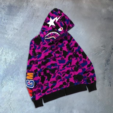 BapeShark Unisex Hırka-Mor