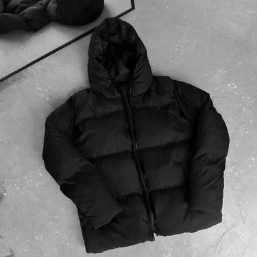 Basic Kapüşonlu Dolumlu Unisex Mont