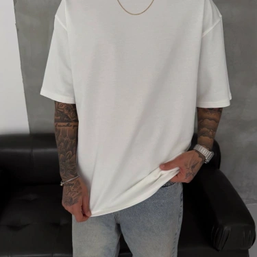 Basic Oversize Unisex Tshirt - Beyaz