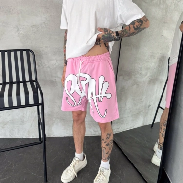 Baskılı Unisex Şort- Pembe