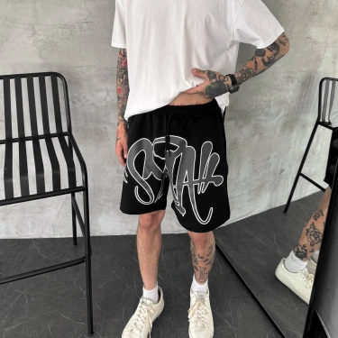 Baskılı Unisex Şort- Siyah