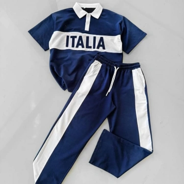 İTL Polo Yaka Unisex Eşofman Takımı - Lacivert
