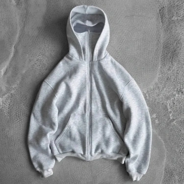 Maskeli Basic Şardonlu Unisex Hırka-Gri