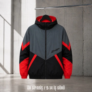ÖN SİPARİŞ-Grey Seon Parçalı Unisex Bomber Ceket