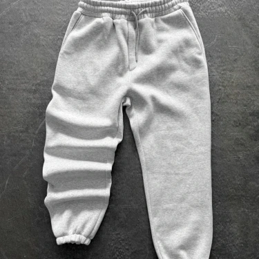 Paça Lastik Şardonlu Unisex Eşofman-Gri