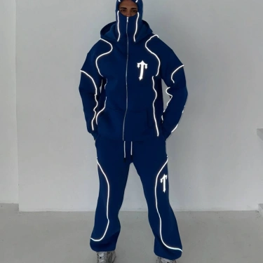 Reflektörlü Maskeli Unisex Eşofman Takımı-Lacivert