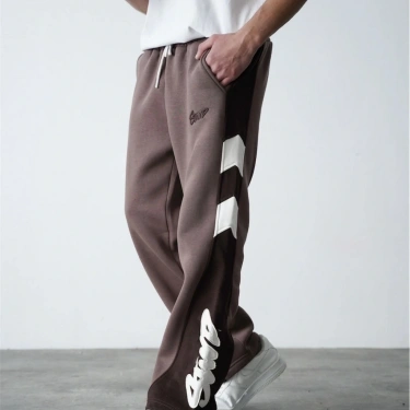 SW Parçalı Şardonlu Unisex Eşofman-Kahverengi