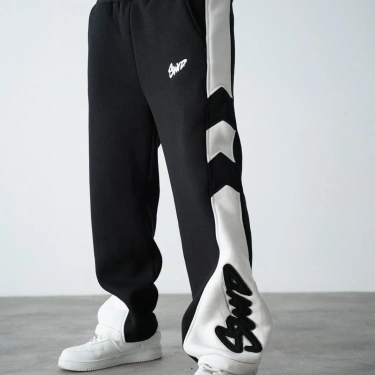 SW Parçalı Şardonlu Unisex Eşofman-Siyah