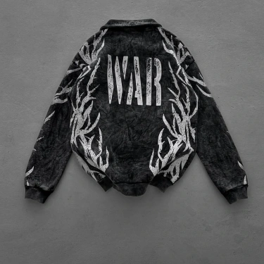 War Yıkamalı Şardonlu Unisex Sweatshirt