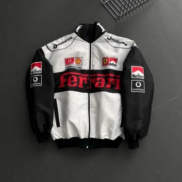 White FRR Unisex Bomber Ceket