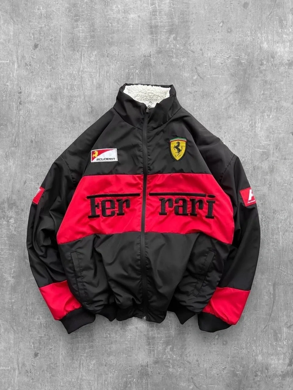 Black FRR Kürklü Çift Taraflı Unisex Mont