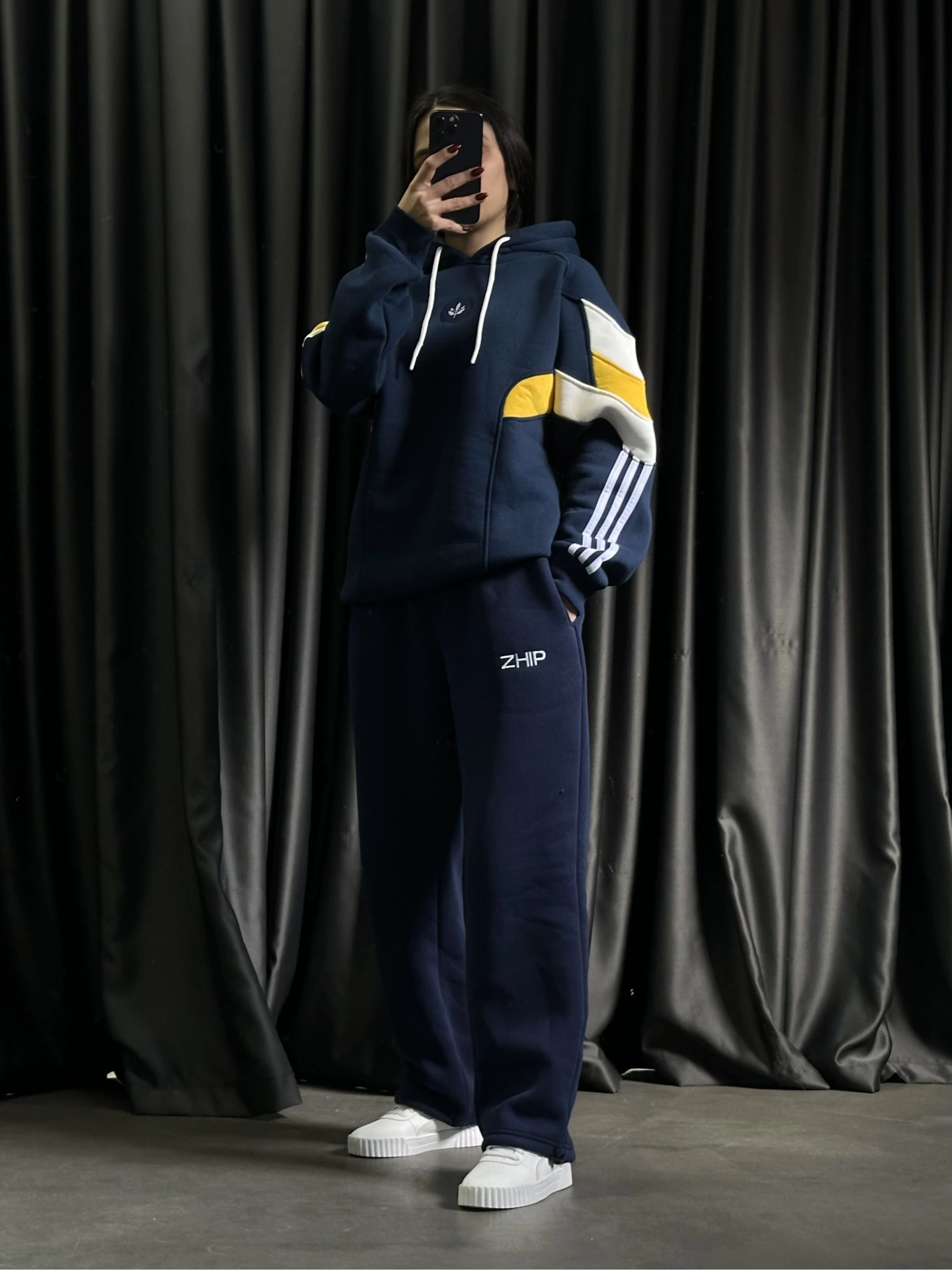 Parçalı Taraftar Şardonlu Eşofman Takımı-Lacivert