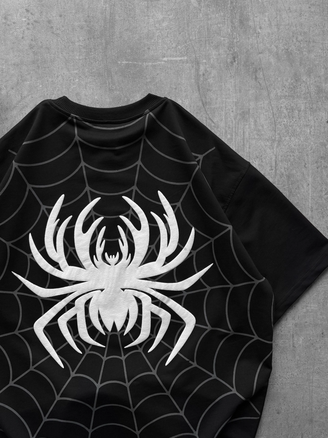 Spider Oversize Unisex Tişört - Siyah