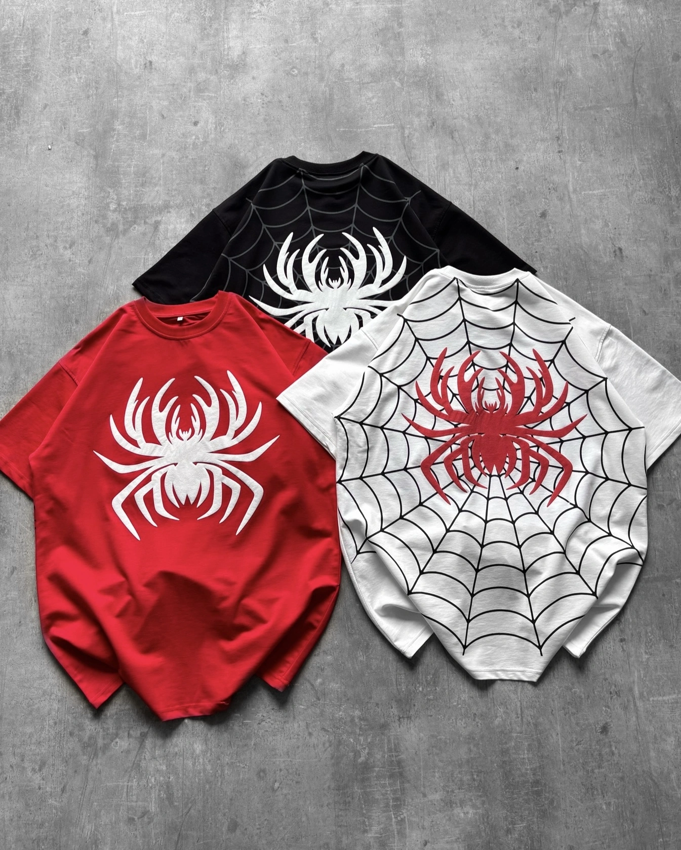 Spider Oversize Unisex Tişört - Siyah