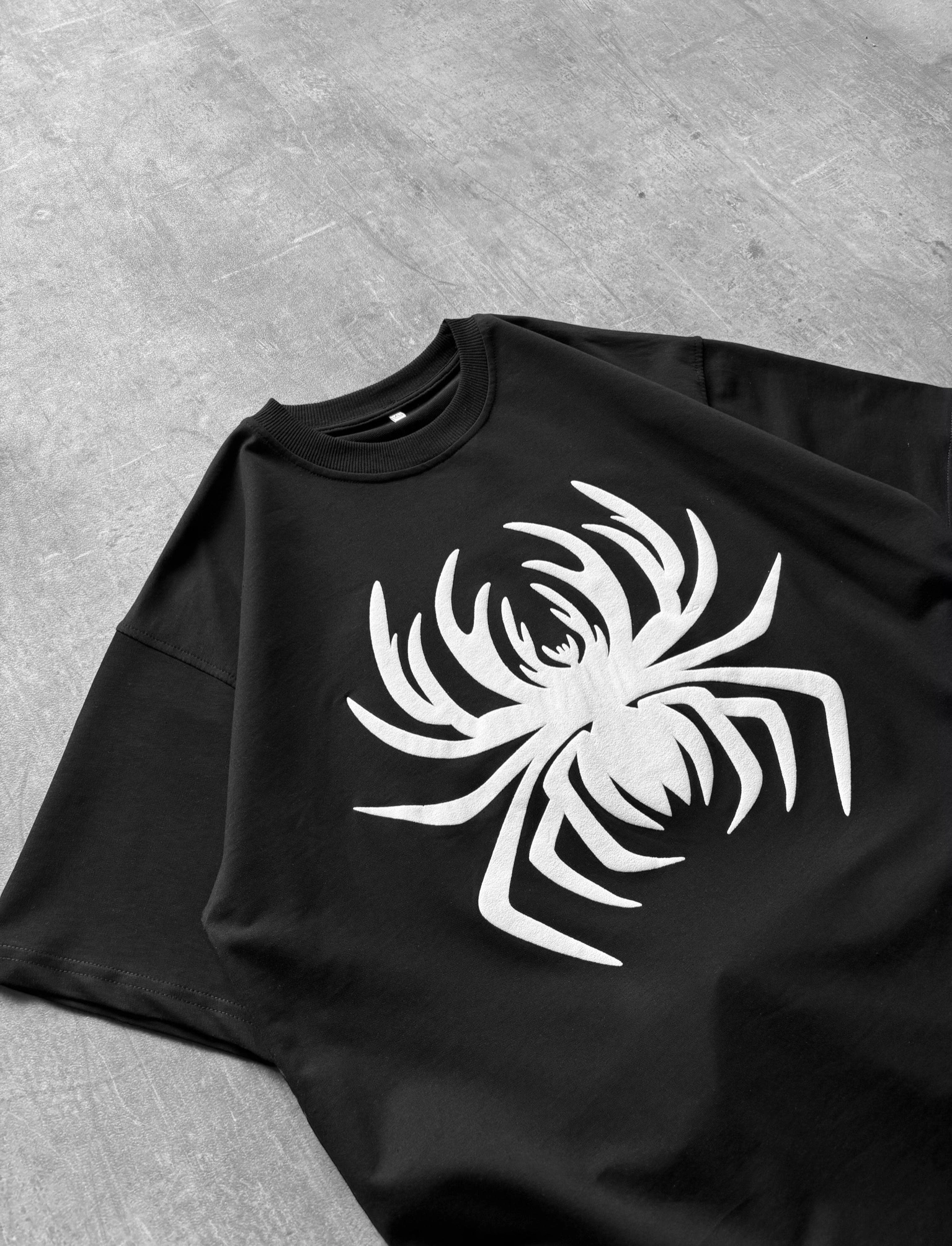 Spider Oversize Unisex Tişört - Siyah