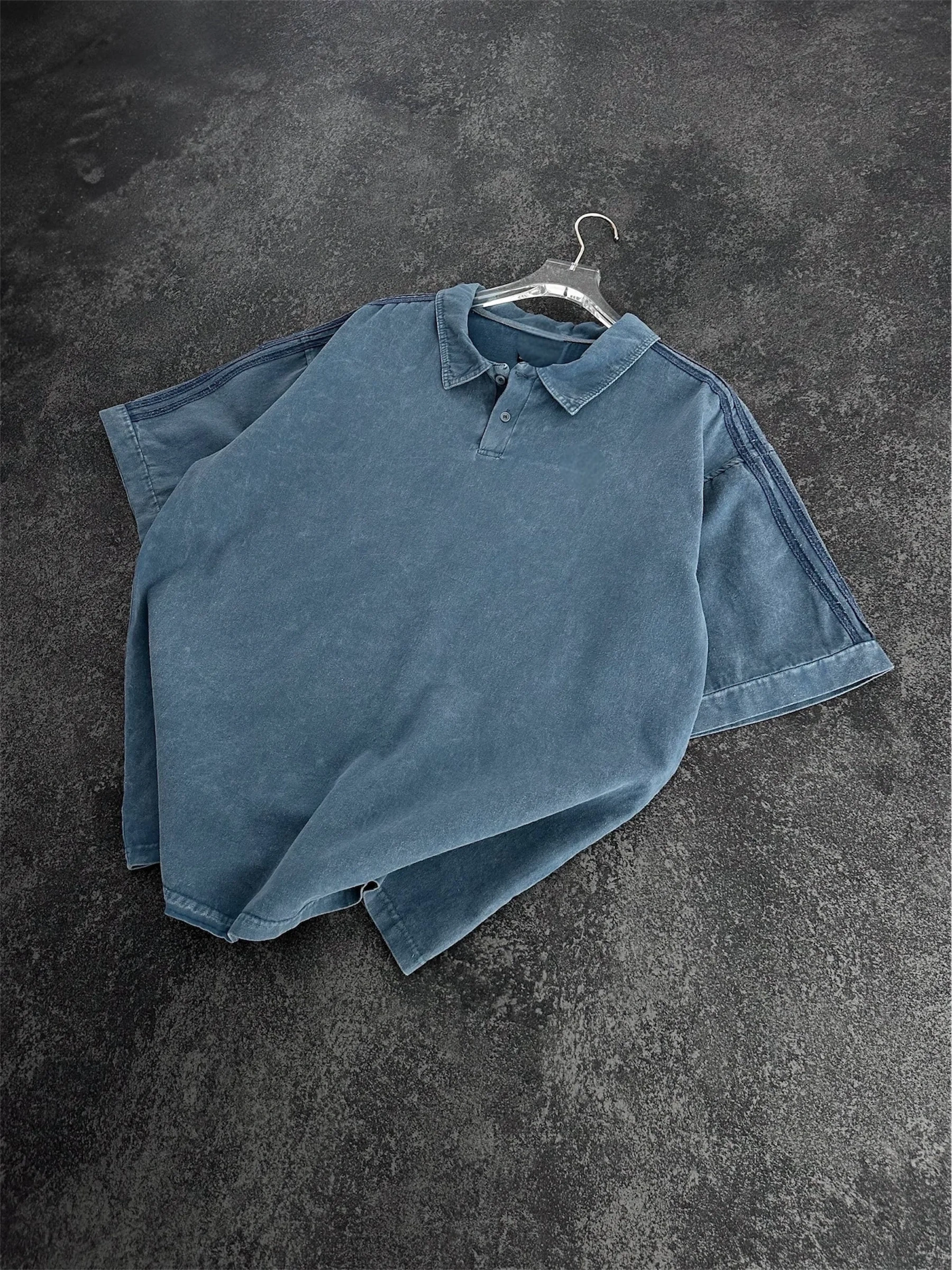 Jean Oversize Unisex Tişört - Mavi