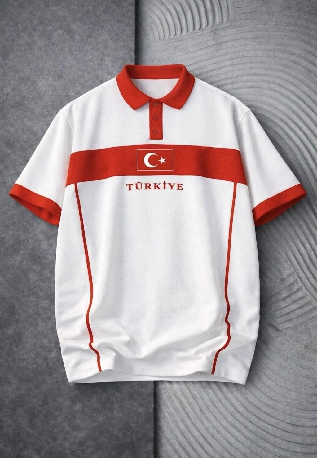 Yeni Sezon TR Parçalı Unisex Tişört - Beyaz