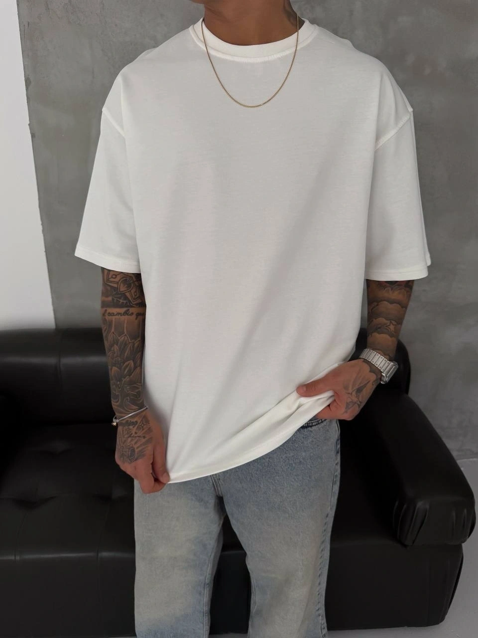 Basic Oversize Unisex Tshirt - Beyaz