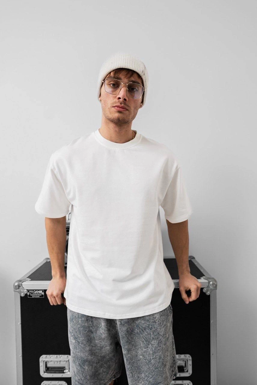 Basic Oversize Unisex Tshirt - Beyaz