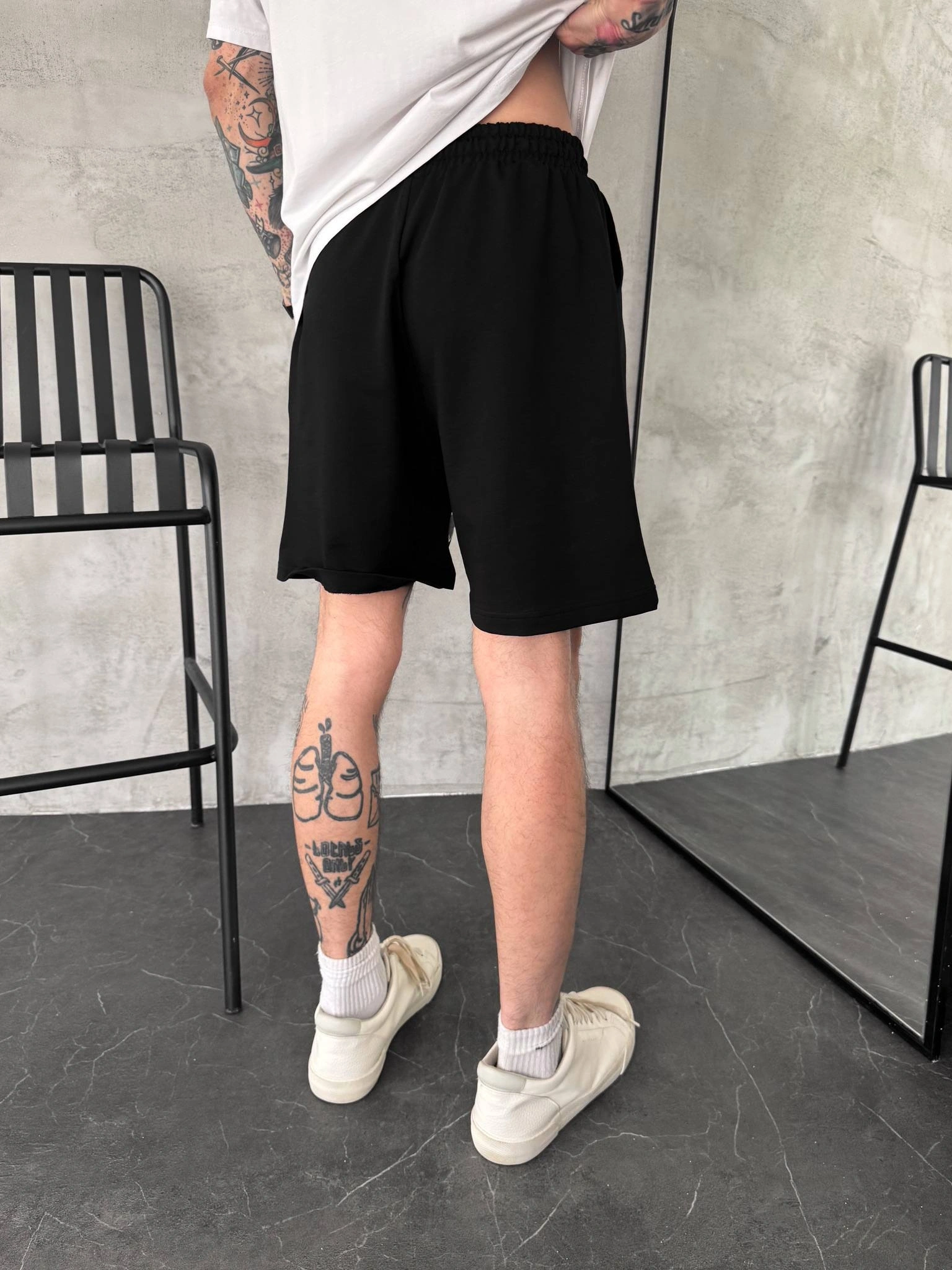 Baskılı Unisex Şort- Siyah