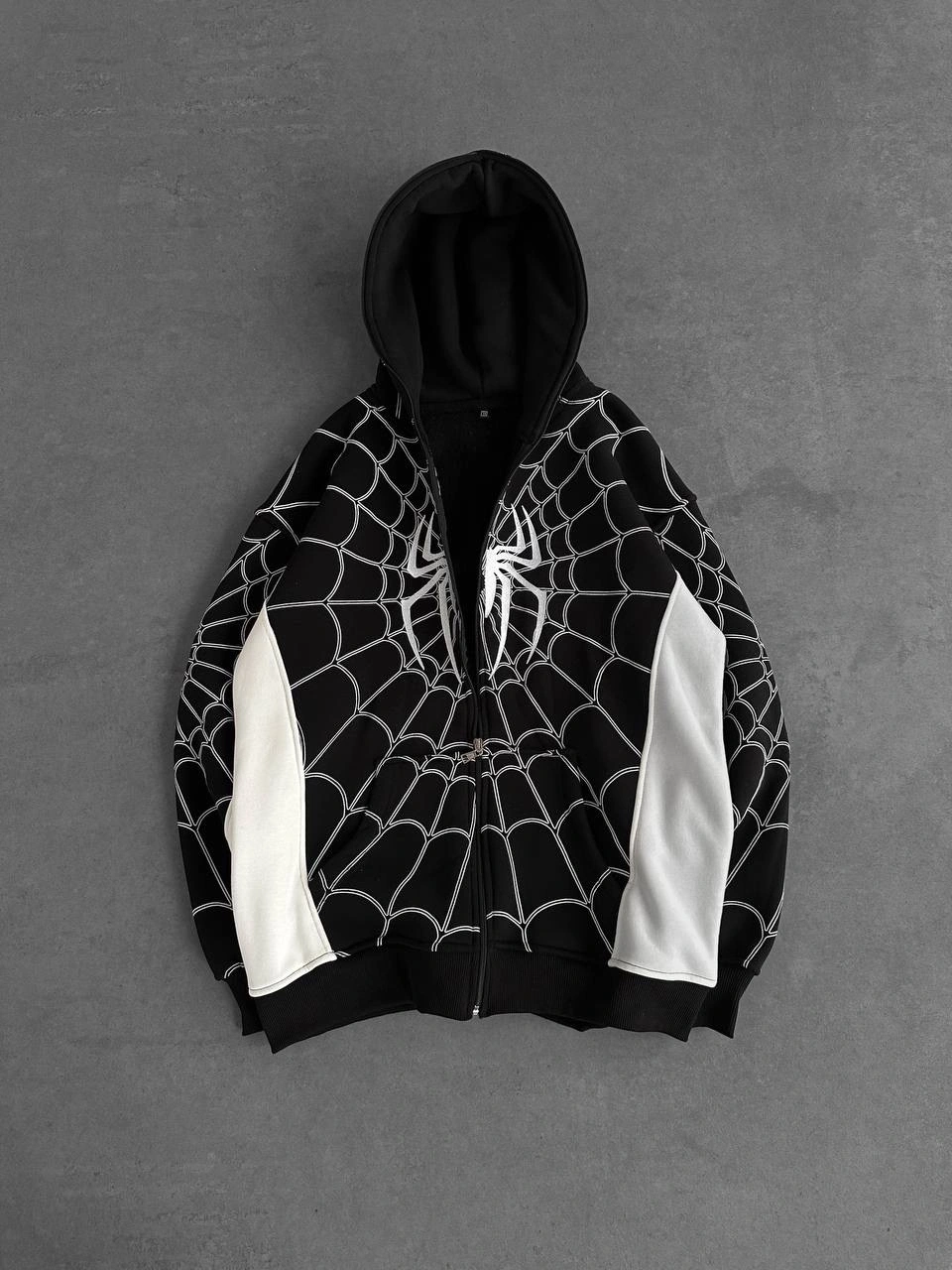 Full Fermuar Spider Unisex Hırka - Siyah