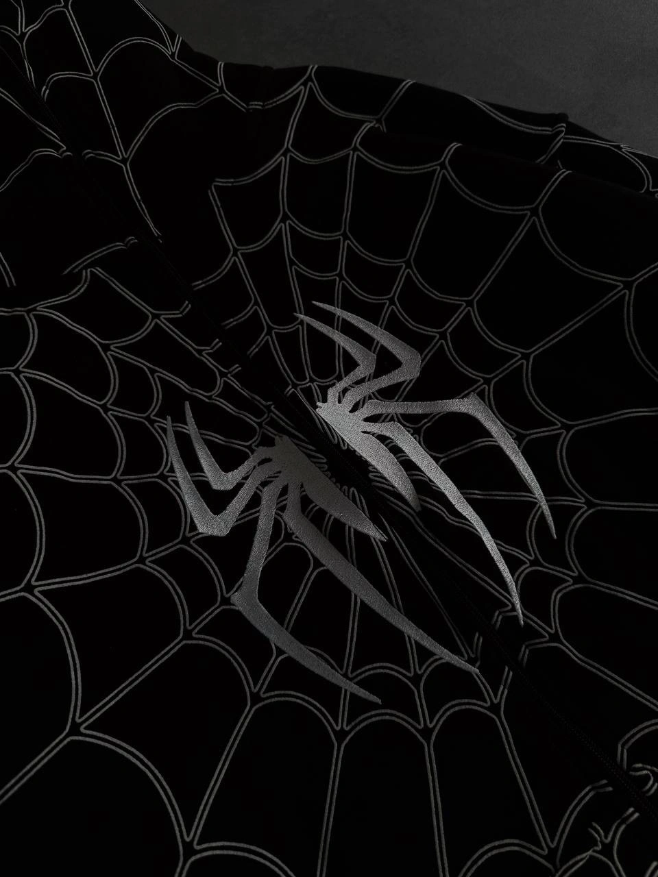 Full Fermuar Spider Unisex Hırka - Siyah