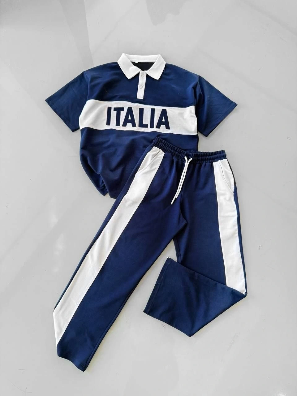 İTL Polo Yaka Unisex Eşofman Takımı - Lacivert