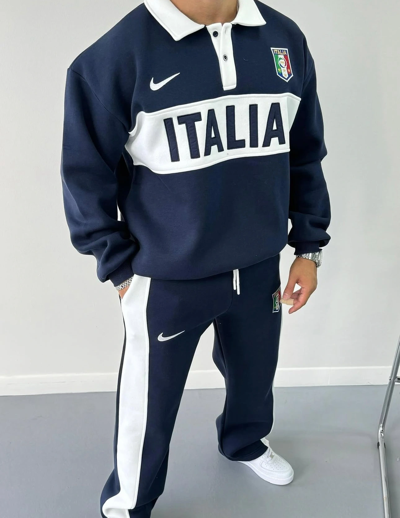 ITL Şardonlu Unisex Eşofman Takımı- Lacivert