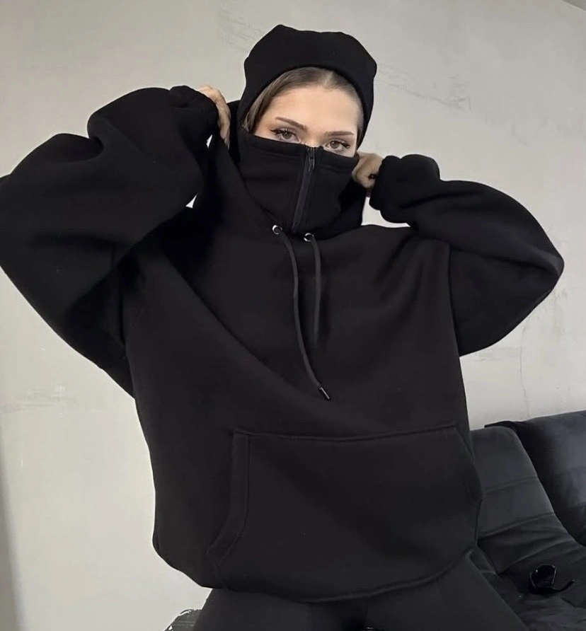 Kar Maskeli Unisex Sweatshirt-Siyah
