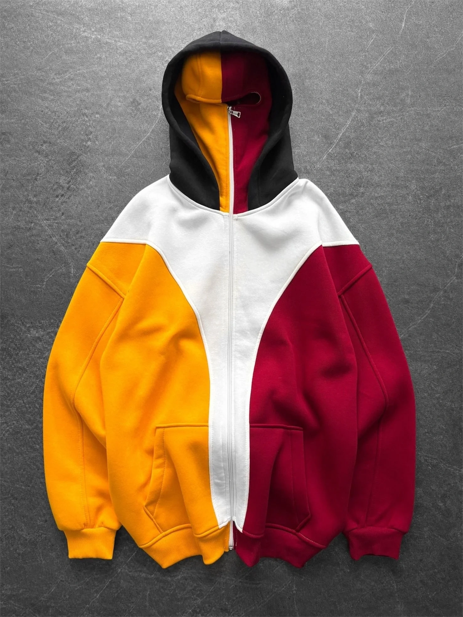 Maskeli Taraftar Şardonlu Hoodie-Sarı Kırmızı