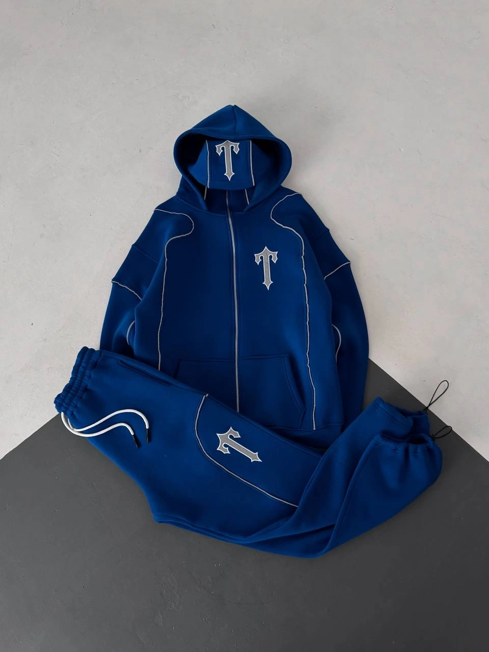 Reflektörlü Maskeli Unisex Eşofman Takımı-Lacivert