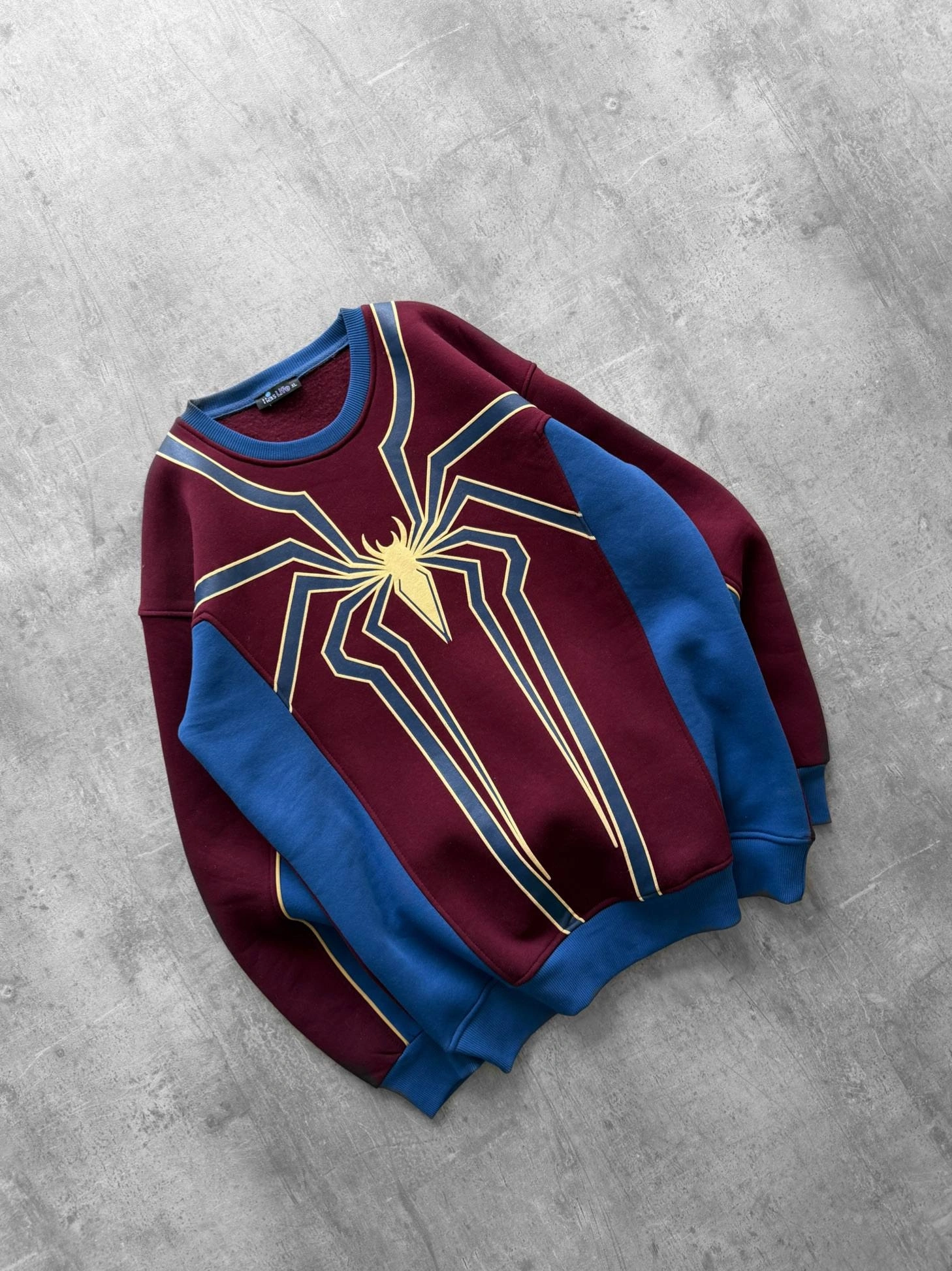Spider Ön Baskı Unisex Sweatshirt - Bordo
