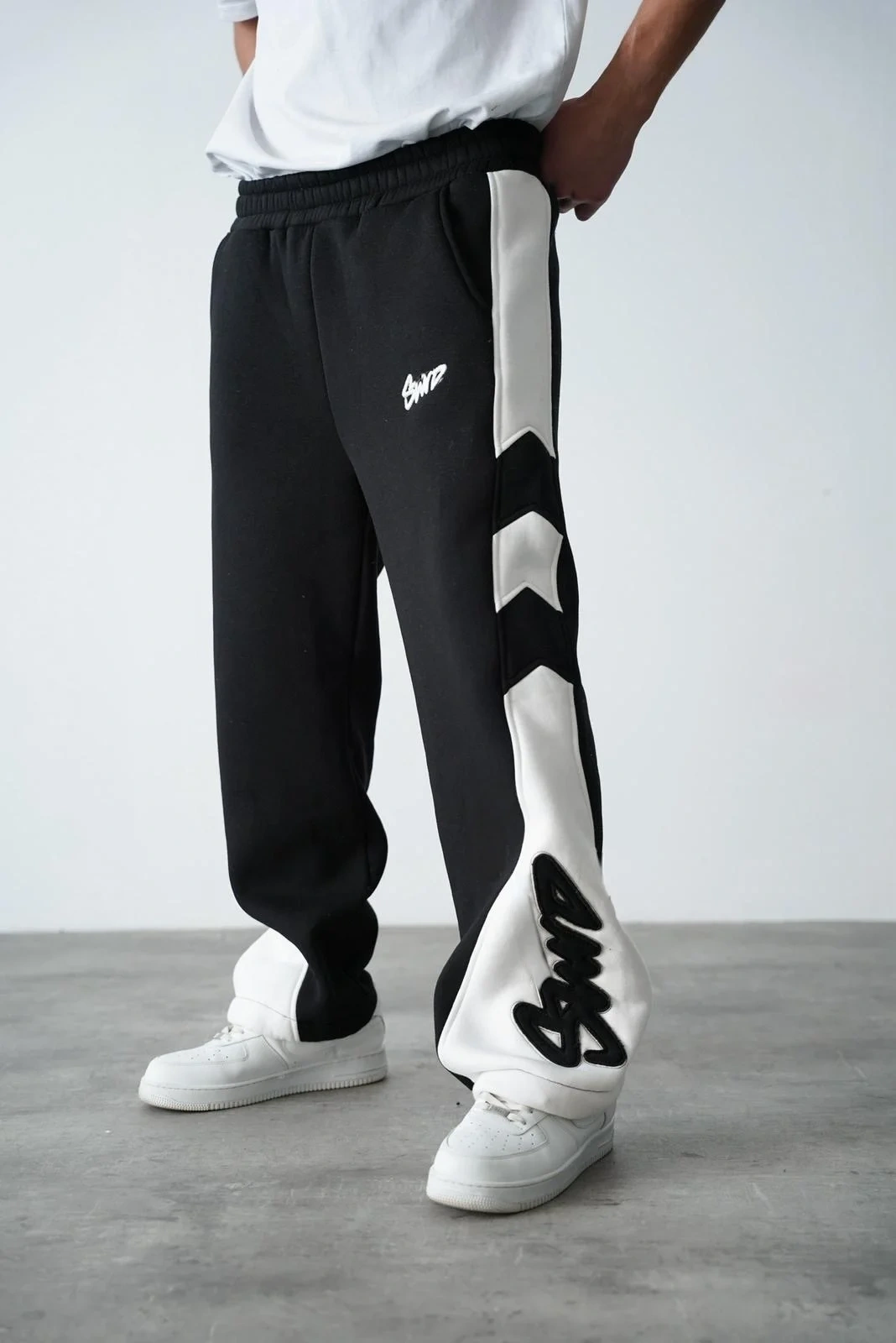 SW Parçalı Şardonlu Unisex Eşofman-Siyah