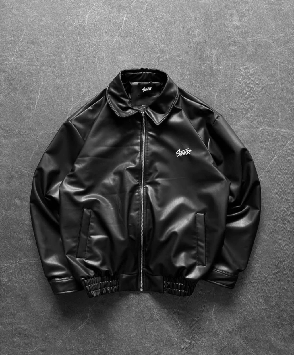 SW Unisex Deri Ceket-Siyah