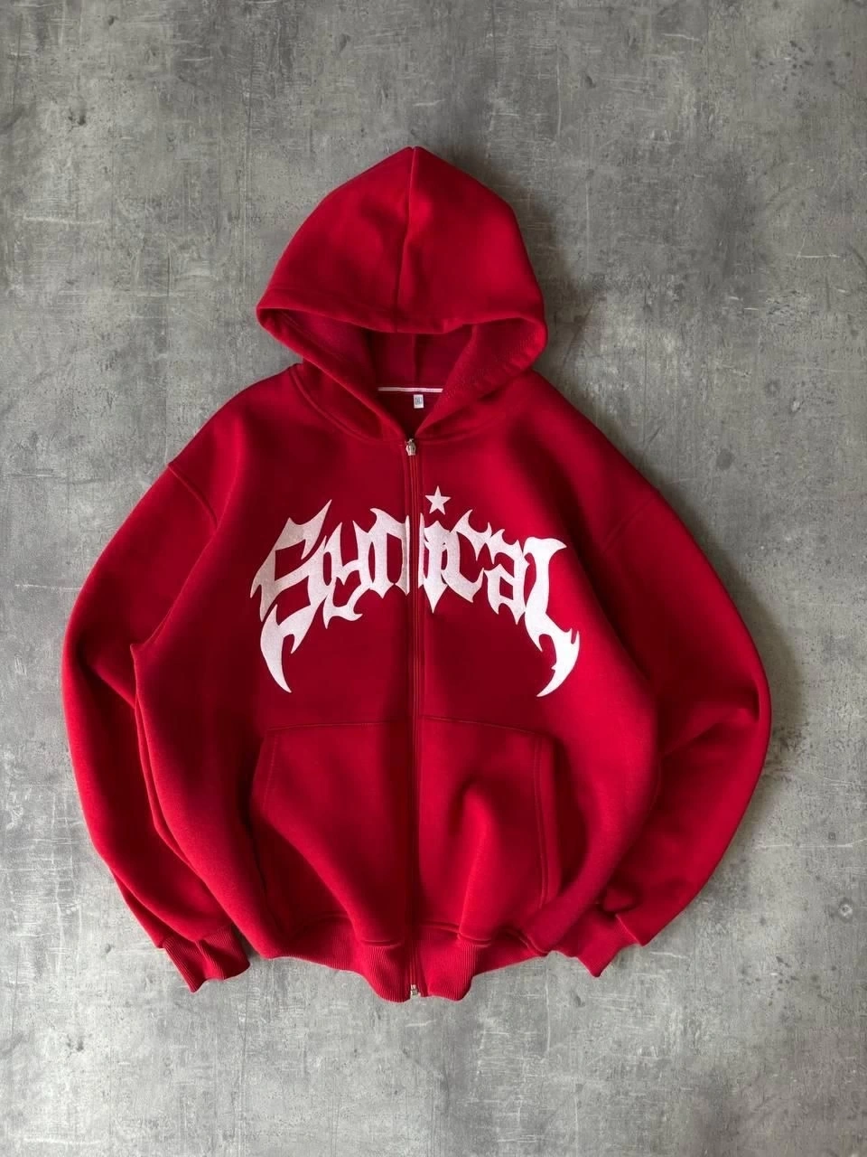 Taşlı Şardonlu Unisex Hırka-Kırmızı