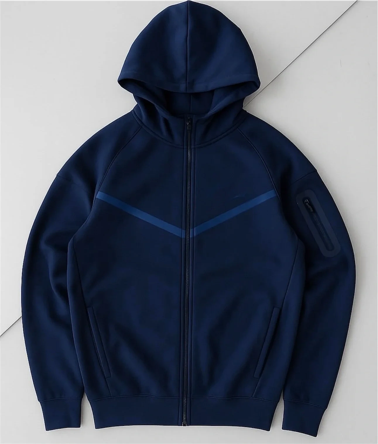 Tech Kapüşonlu Unisex Hırka-Lacivert