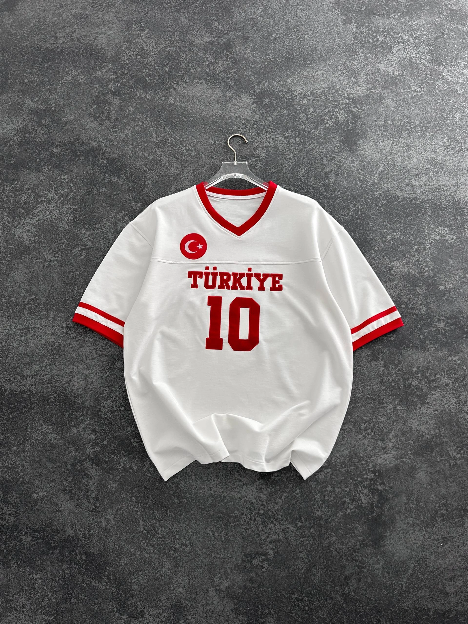 TR 10 Unisex Oversize Tshirt-Beyaz