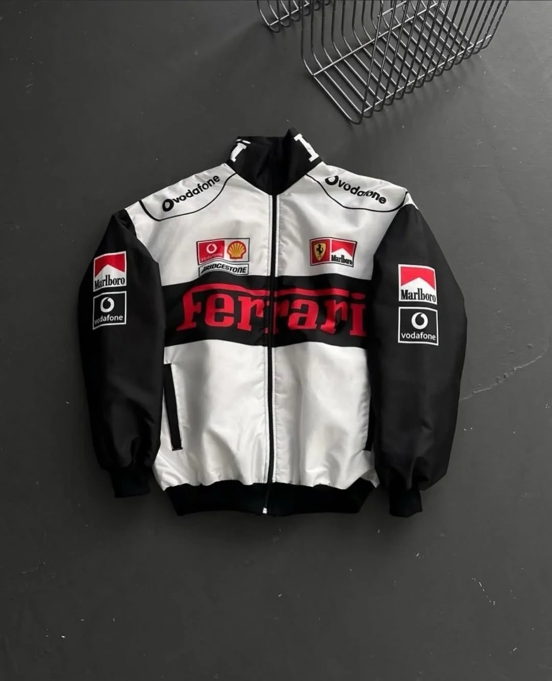 White FRR Unisex Bomber Ceket