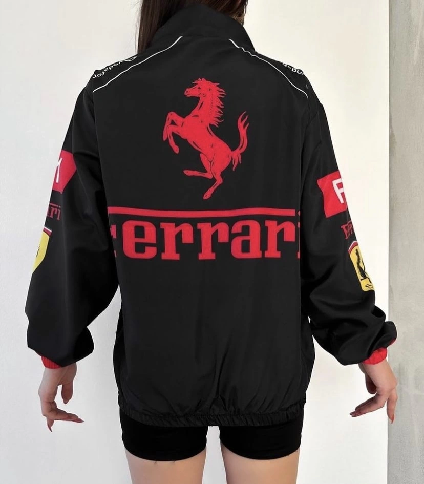 Yaka Detay Unisex Paraşüt Ceket-Siyah