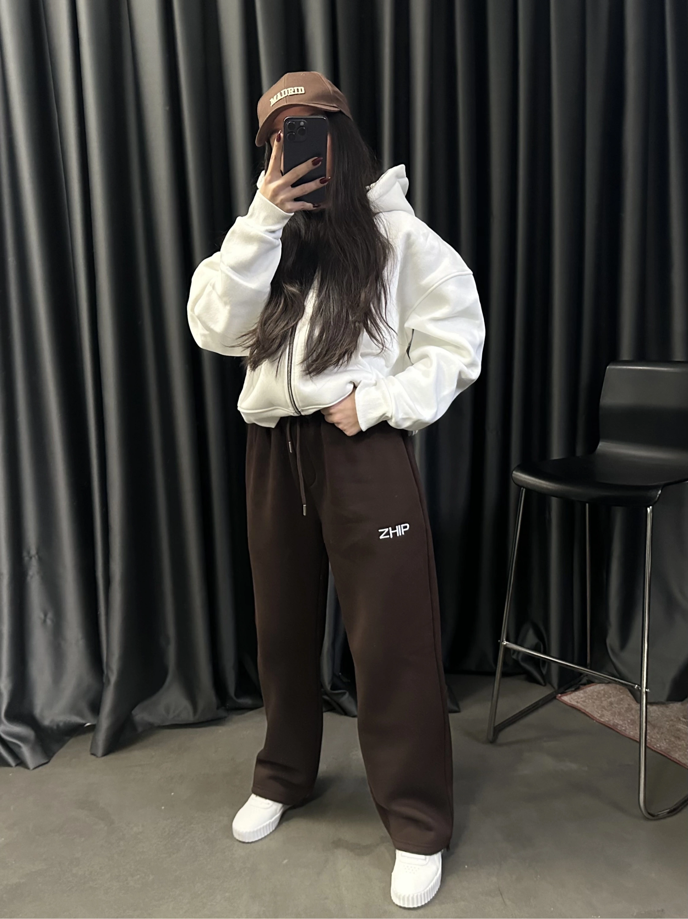 ZHIP Premium Şardonlu Unisex Eşofman-Kahverengi