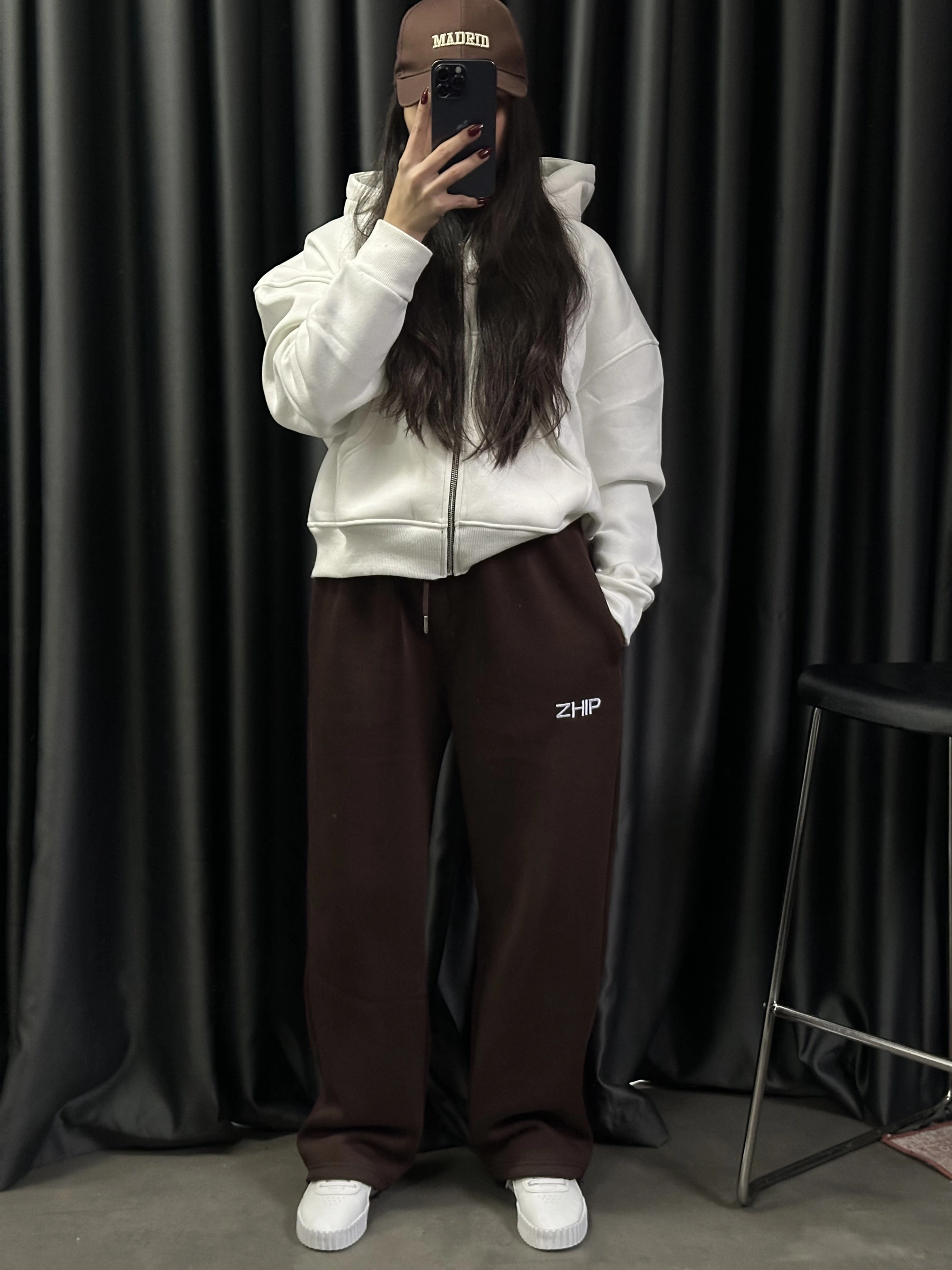 ZHIP Premium Şardonlu Unisex Eşofman-Kahverengi